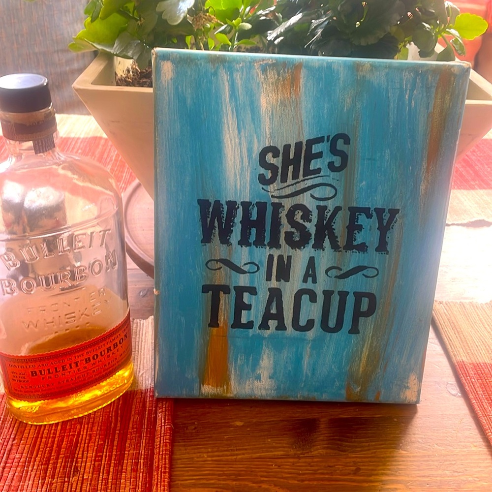 Hand painted canvas wall hanging